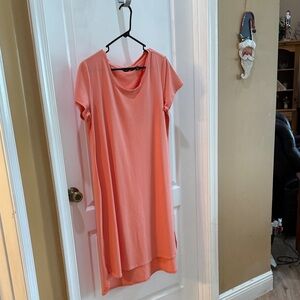 H by Halston Peach Short Sleeve Midi Dress